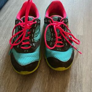 Under Armour Turquoise and Neon Pink Sneakers